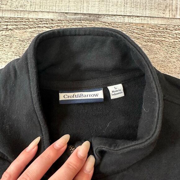 Croft & Barrow Black Zip Up Mock Neck Vest | Size Large - Picture 5 of 7